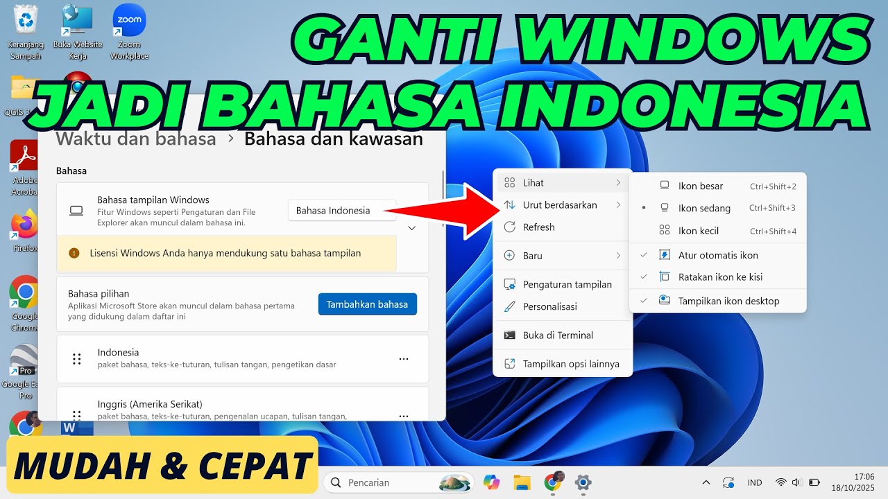Cara Ganti Bahasa di Laptop Windows 11 Jadi Bahasa Indonesia - YouTube