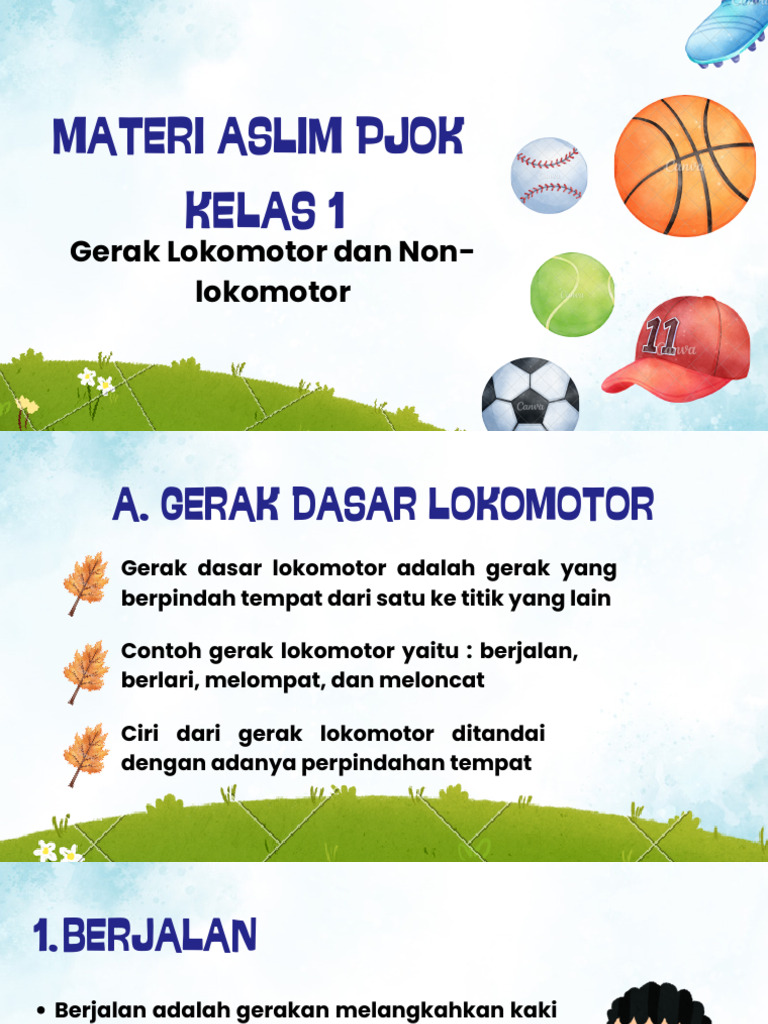 Gerak Lokomotor dan Non-Lokomotor Kelas 1 PDF