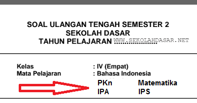 Kumpulan Soal UTS Kelas 4 SD MI Semester 2 - Privat Ujian Nasional