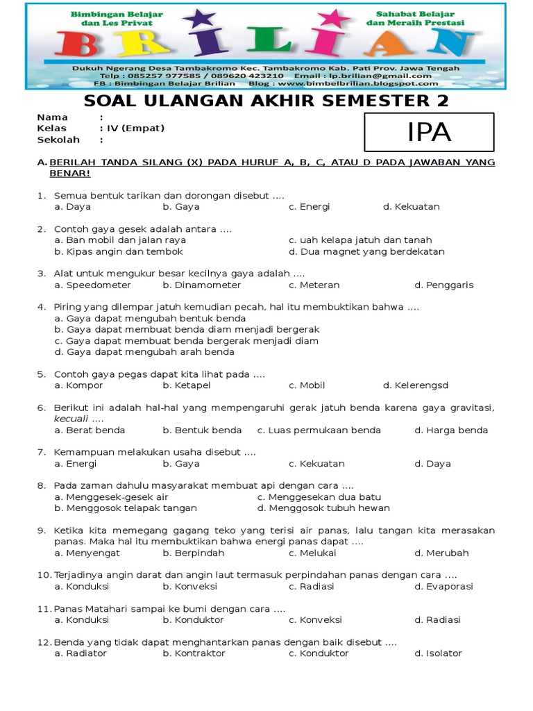 5 Rahasia Bank Soal Ulangan Harian IPA Kelas 6 Semester 1 yang Wajib Diketahui agar Nilai Sempurna