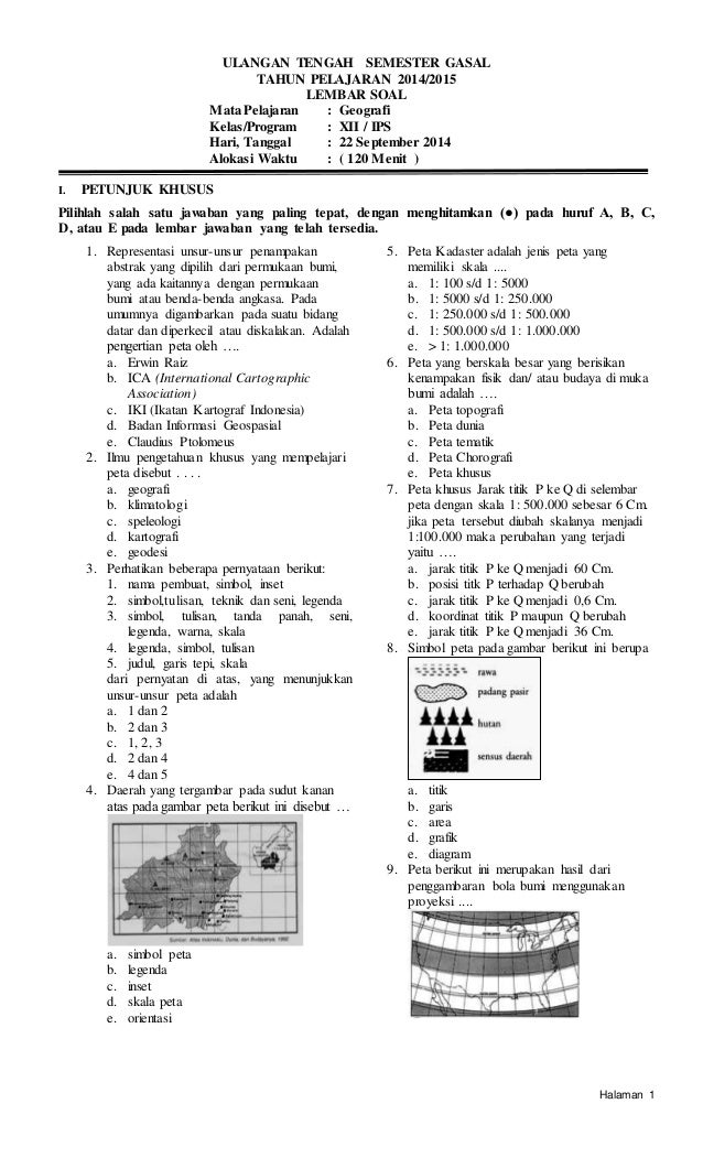 Soal Geografi Kelas 11 Semester 1 Dalchaebi