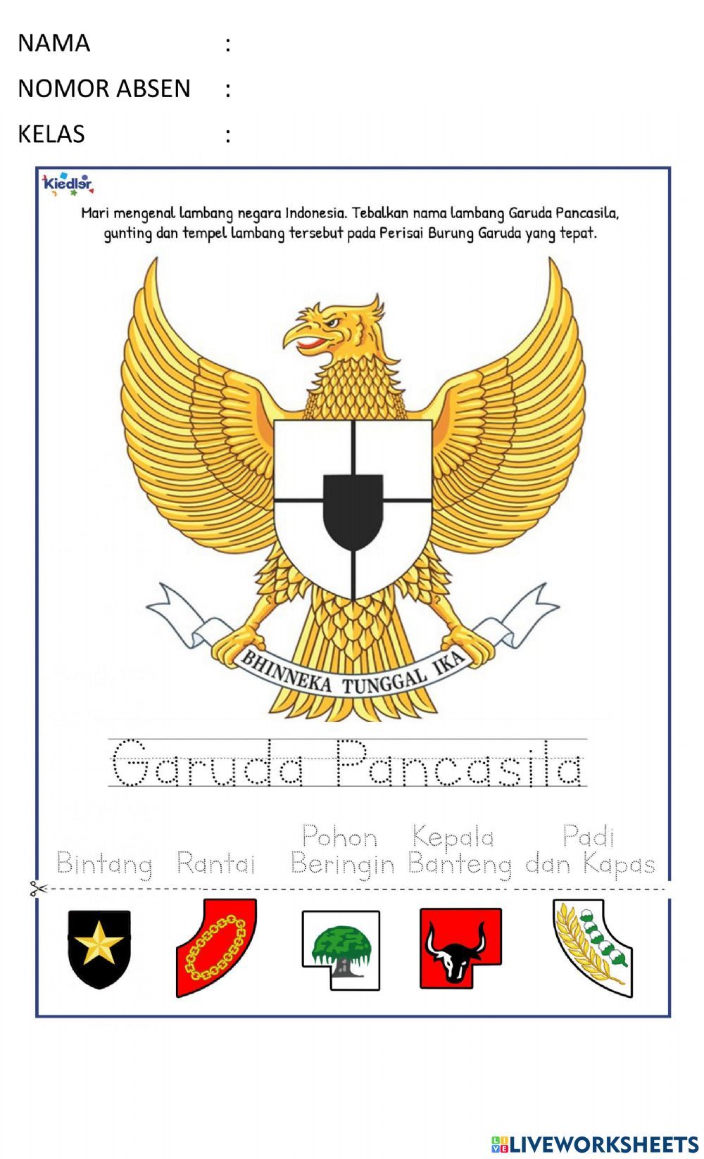 Puszle Pancasila online worksheet for grade 1 You can do the exercises