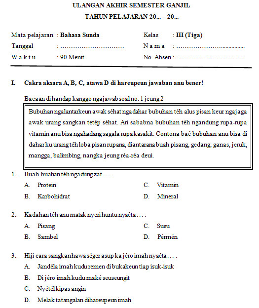 7 Rahasia Menguasai Soal UAS Bahasa Sunda Kelas 3 Semester 1 Sebelum Ujian!