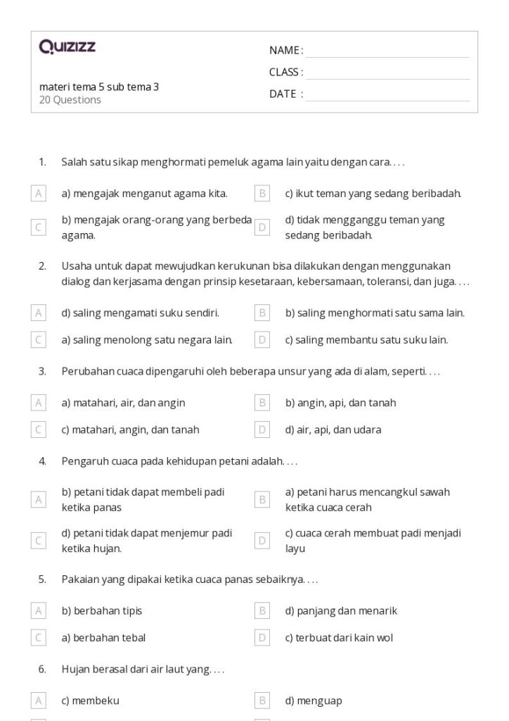 7 Soal Kelas 3 Tema 5 Subtema 3 yang Paling Sulit, Inilah Kunci Jawabannya! 7 Soal Kelas 3 Tema 5 Subtema 3 yang Paling Sulit, Inilah Kunci Jawabannya!