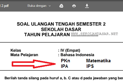 Kumpulan Soal UTS Kelas 4 SD MI Semester 2 - Privat Ujian Nasional