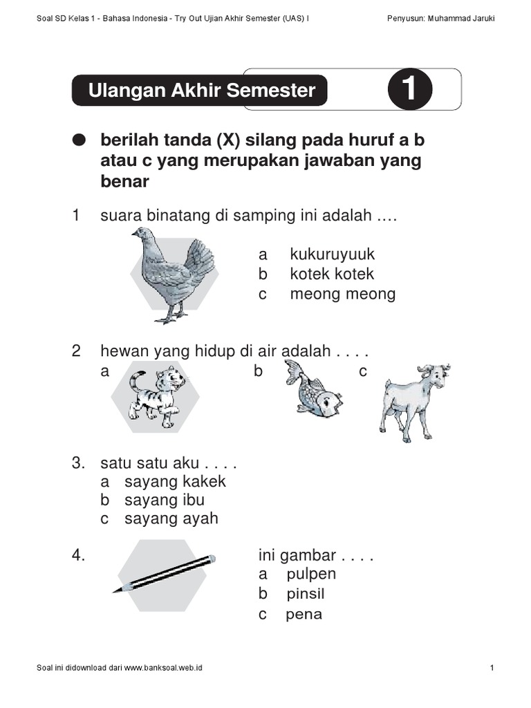 Akhirnya Terungkap 5 Bocoran Bank Soal UKK Semester 2 Kelas 1 K13 Bahasa Indonesia yang Wajib Dikuasai