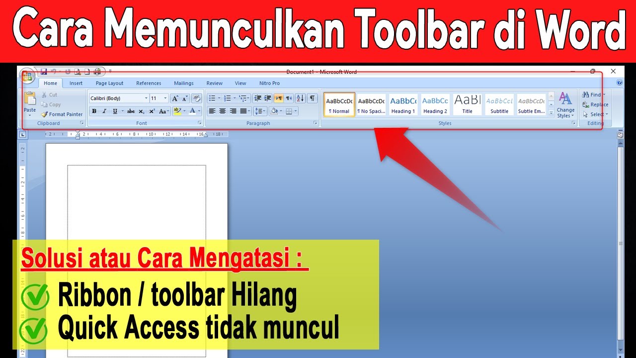 Cara Menampilkan Toolbar di Word yang Hilang Ternyata Cuma 3 Langkah, Wajib Tahu