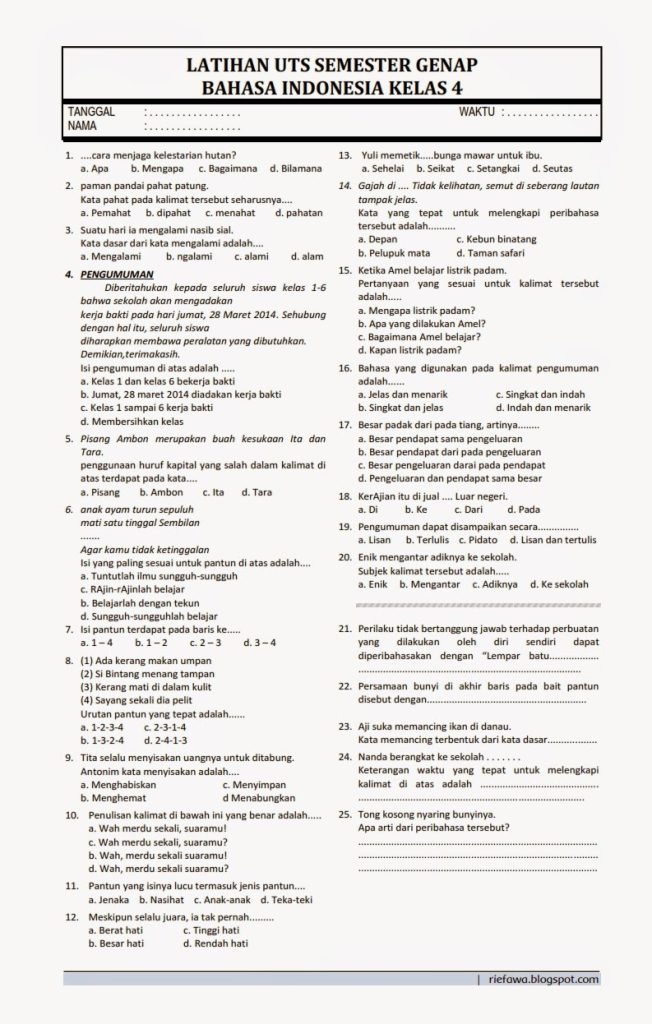 Inilah 5 Fakta Mengejutkan Hanapi Bani yang Wajib Guru Tahu Sebelum Download Soal Ulangan Tema 3 Kelas 4