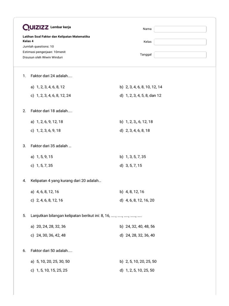 Rahasia Menguasai Soal Faktor dan Kelipatan Kelas 4 dalam 5 Langkah Praktis Sebelum Ujian