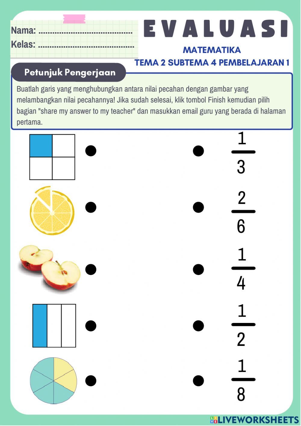 LKPD Kelas 3 Tema 2 Subtema 4 Pembelajaran 1 worksheet