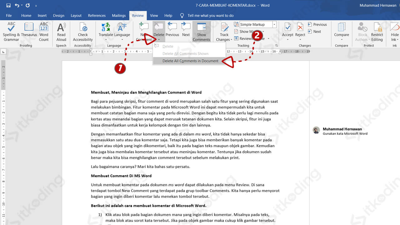 Ternyata Semudah Ini Cara Menghilangkan Halaman Komentar di Word yang Jarang Diketahui