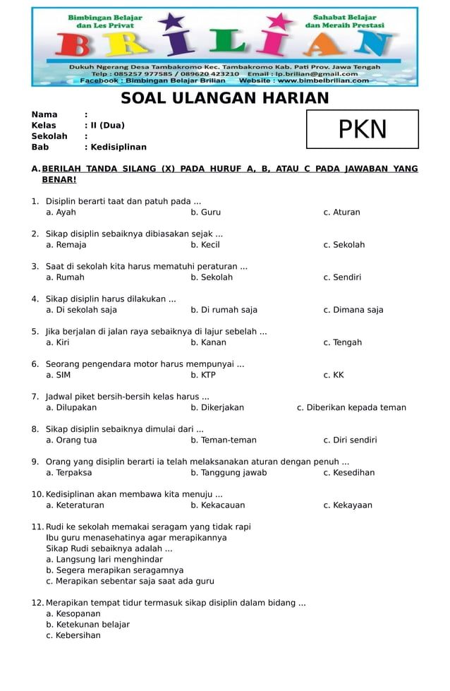 download soal ulangan tema 3 kelas 2 sd k 13