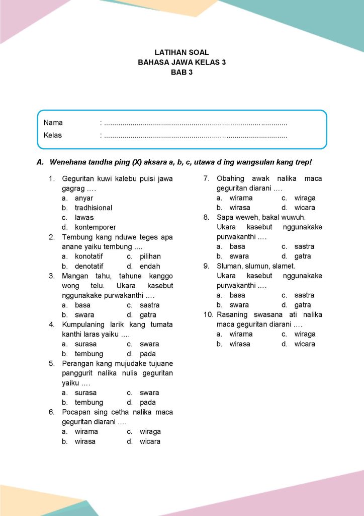 download soal uts bahasa jawa kelas 3 semester 1