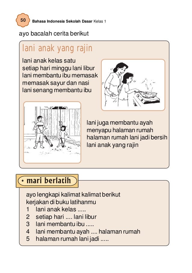 soal cerita bahasa indonesia kelas 1 sd