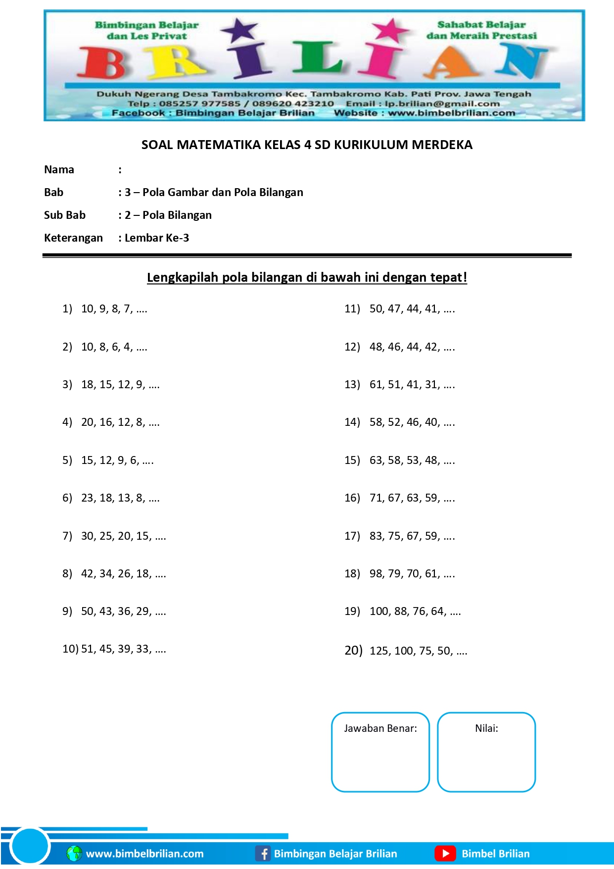 Memaksimalkan Persiapan: Download Soal Matematika UTS 2 Kelas 4 SD Kurikulum 2013