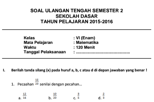Raih Kesuksesan Ulangan Tengah Semester Matematika Kelas 6 Semester 2: Panduan Lengkap Mengunduh Soal Latihan
